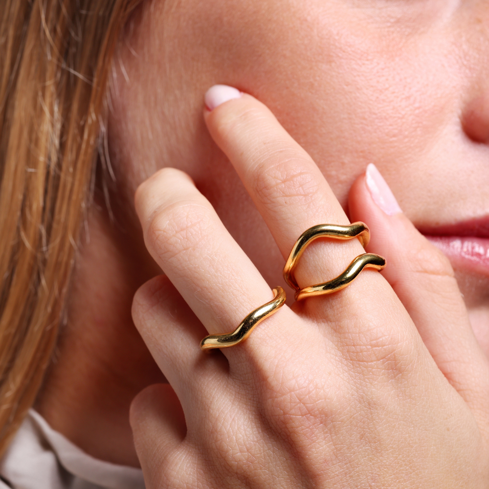 Runway Simple Ring, 18K guldbelagt