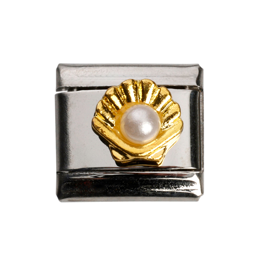 Musling led, 1 cm, 18K, rustfrit stål, vandfast