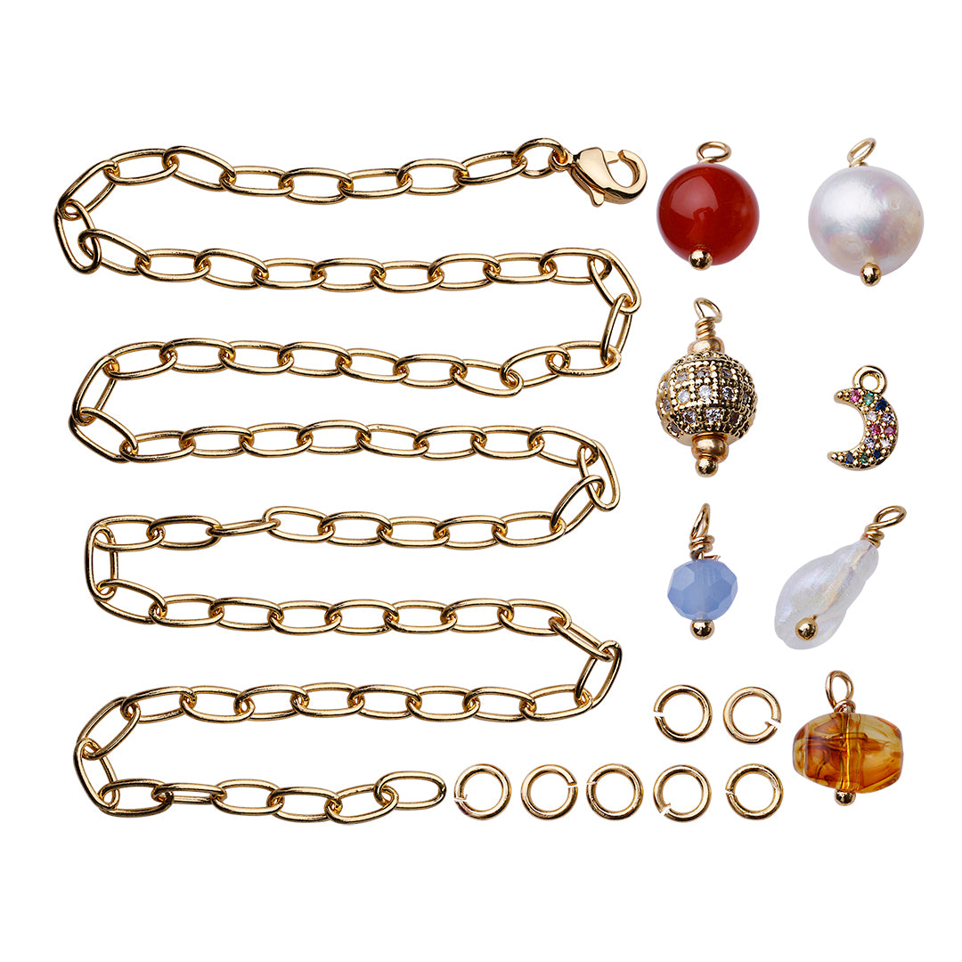 Gleam & Glow Box - halskæde, guldbelagt