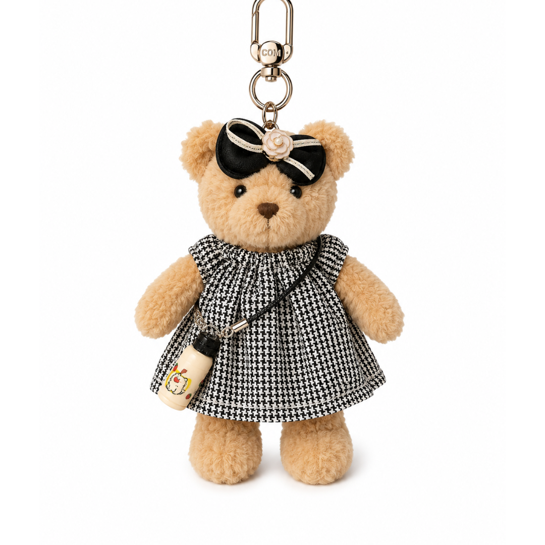 Bear Buddy, Black and white checked dress set