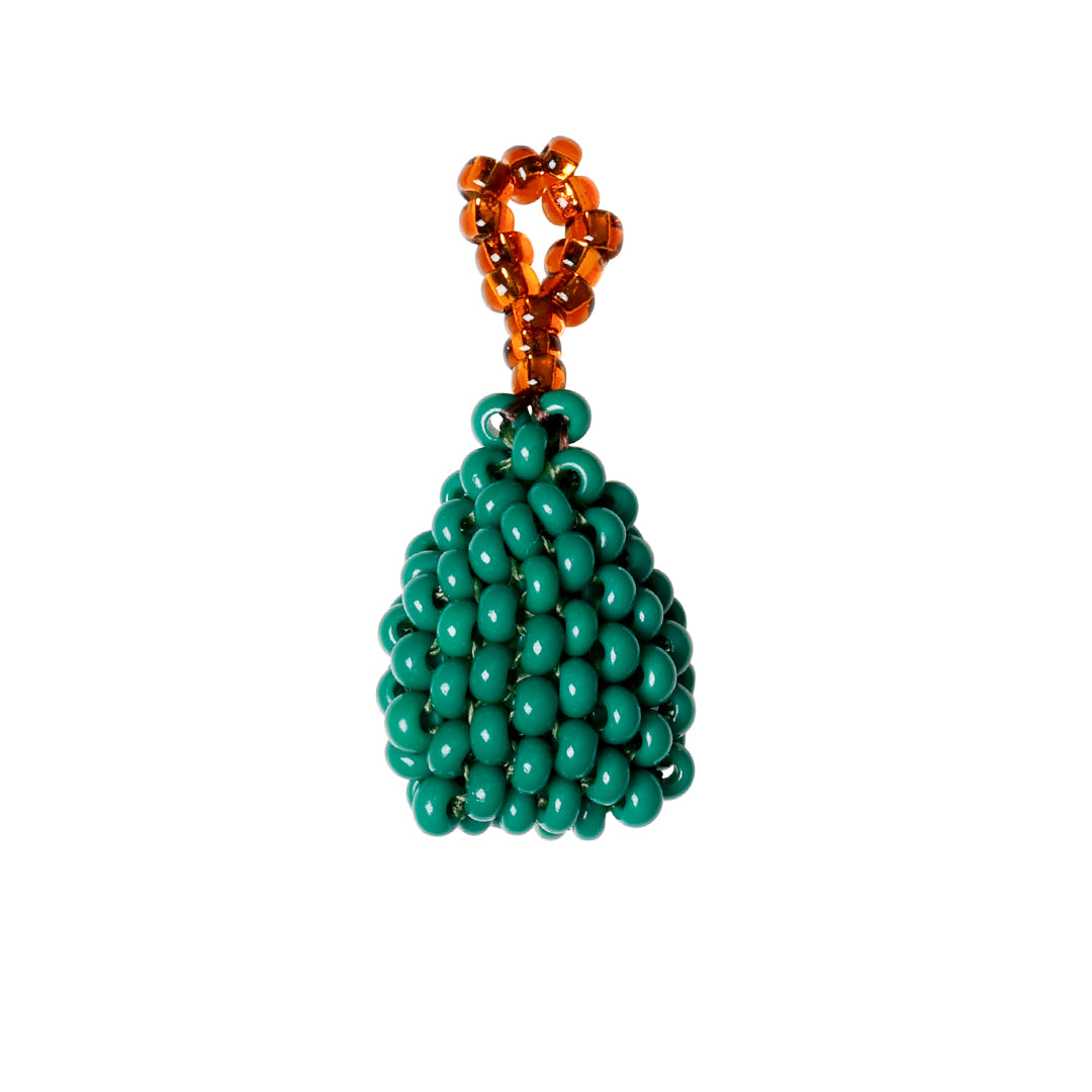 Green pear beaded pendant, Green, 1,5CM