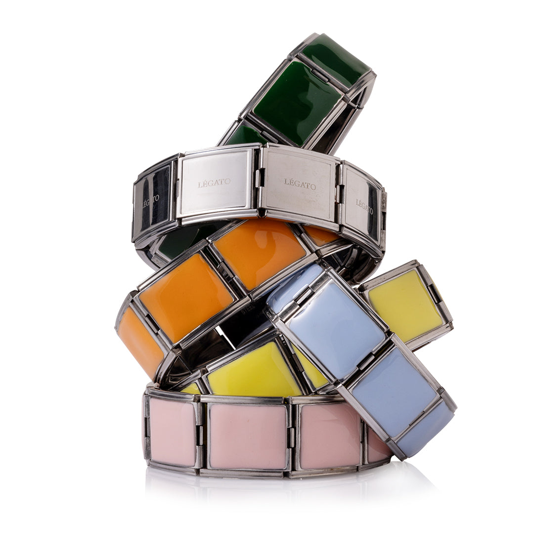 Légato armbånd, store led, 2 cm, 8+2 led, rustfrit stål, vandfast