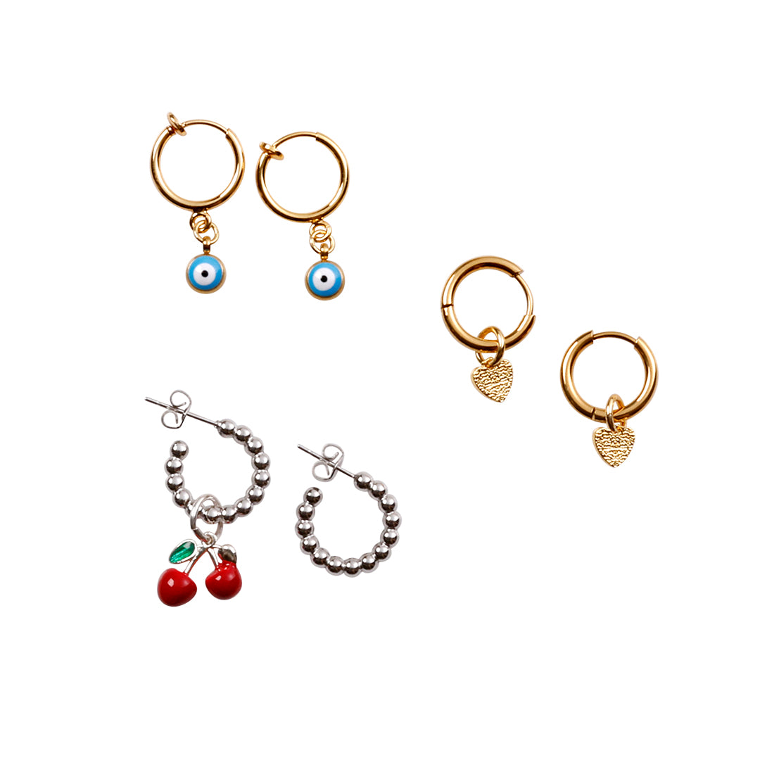 Tassel Ear Box - 3 par øreringe til børn