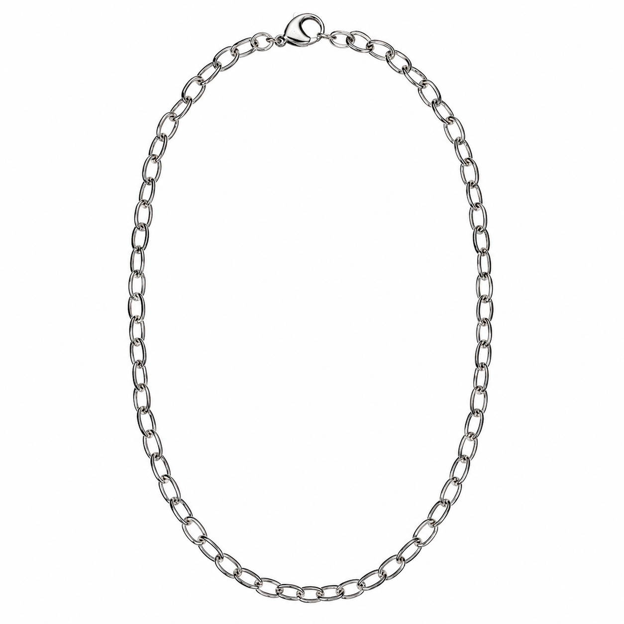 Oval ledkæde, fås som halskæde og armbånd - 925S Sterling sølvbelagt