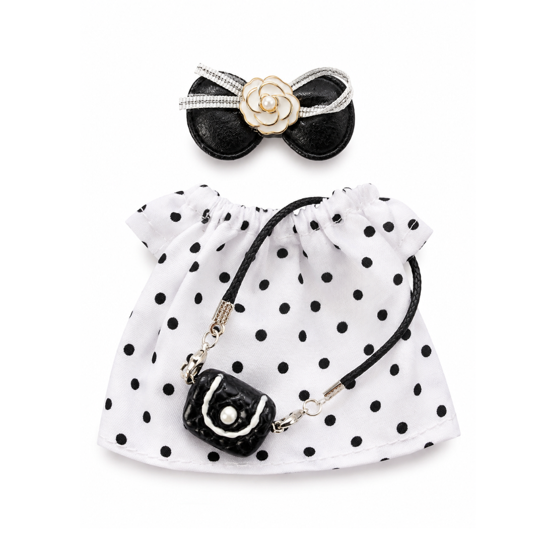 Bear Buddy, Black and white dotted outfit