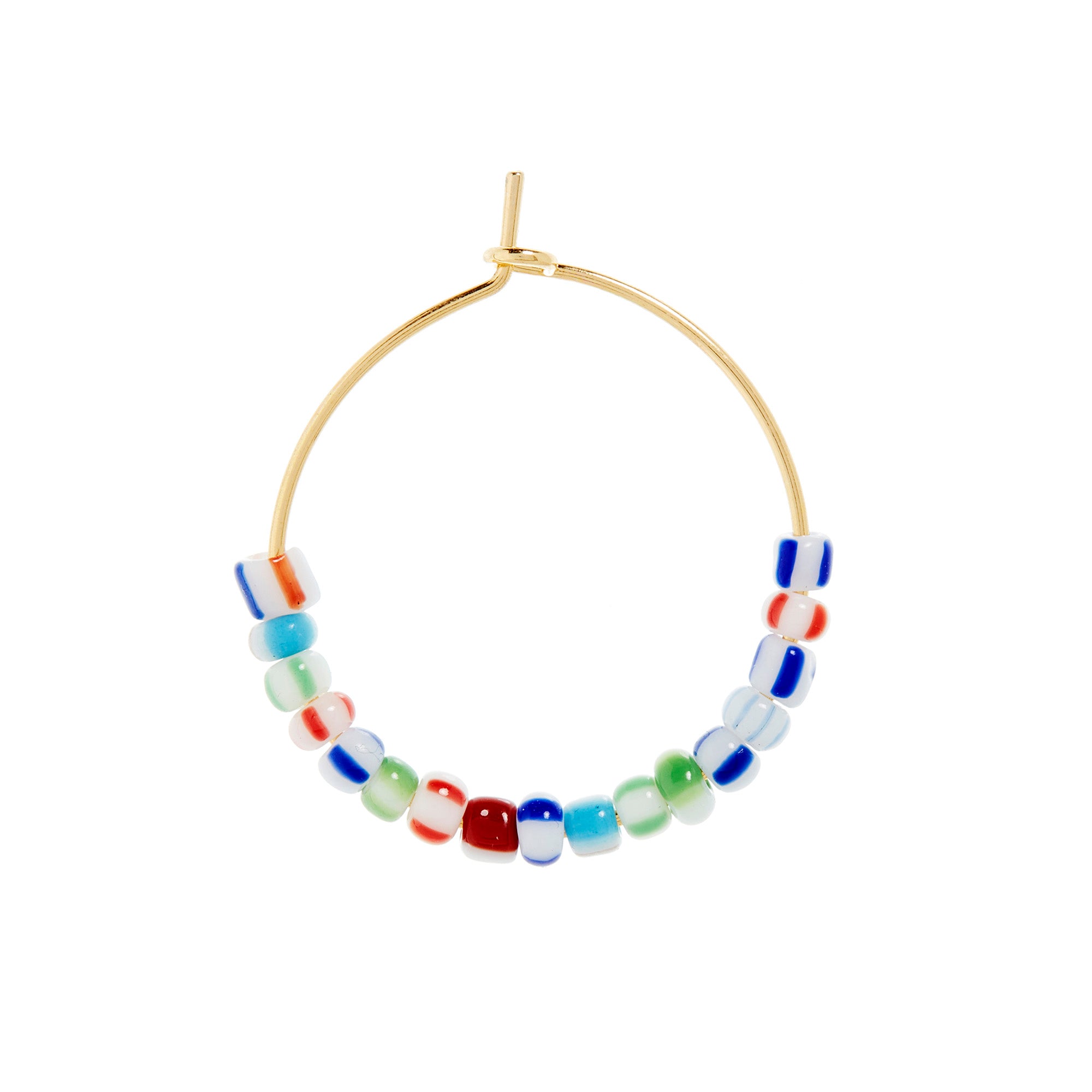 Striped round glass beads - mix, 10 grams, 4 mm