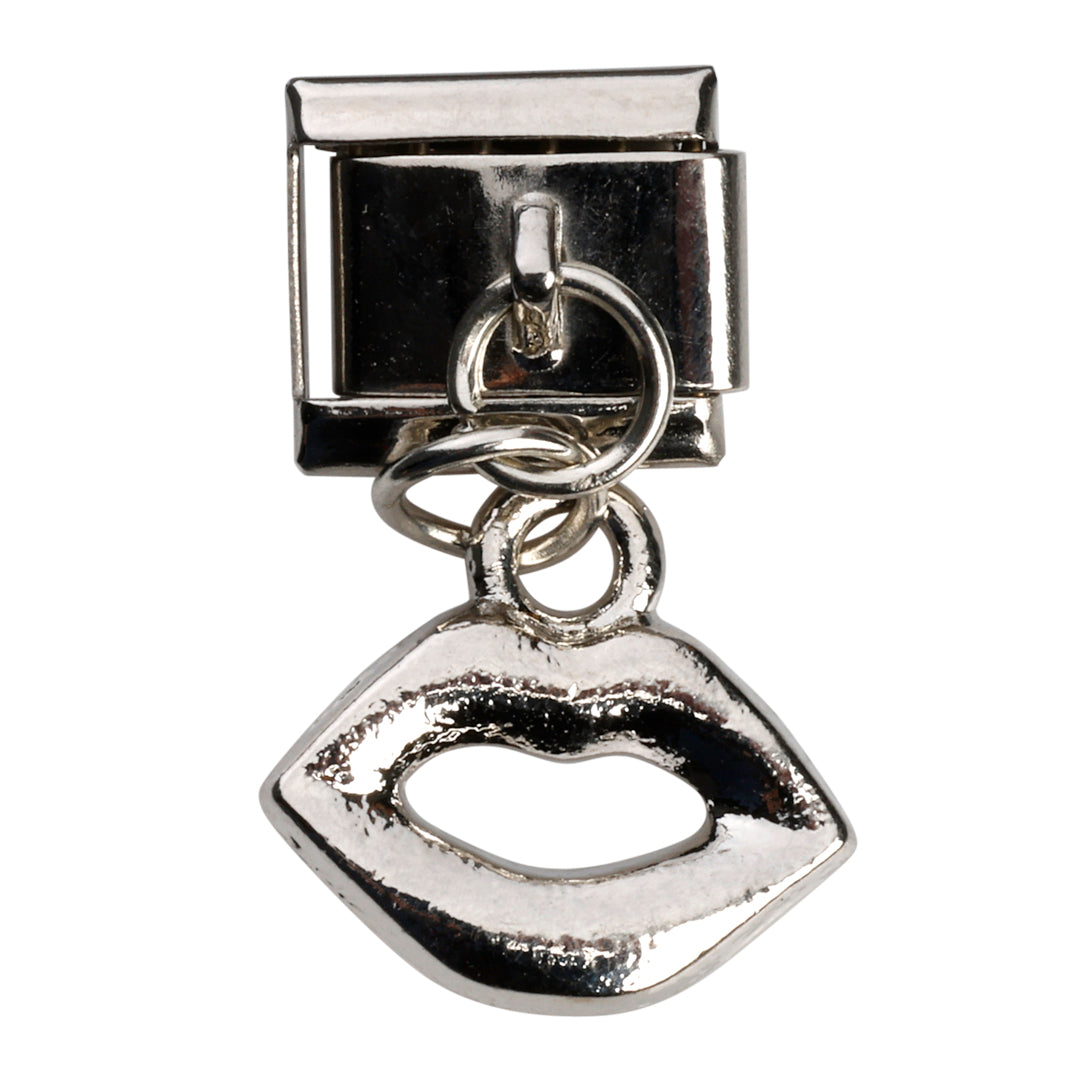 Læbe vedhæng i led, 1 cm, rustfrit stål, vandfast