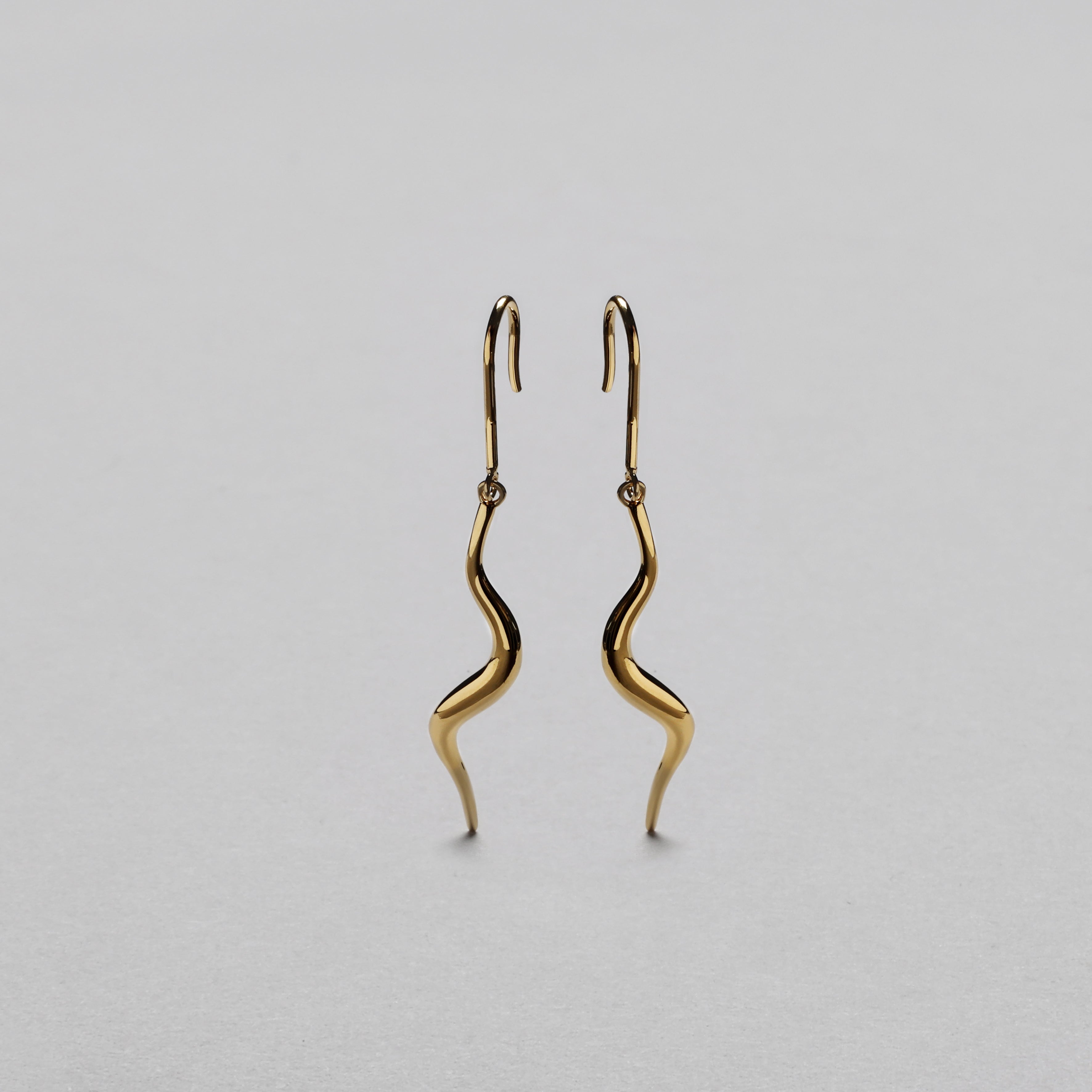 Ripple lenk Earring, 18K Goldplated