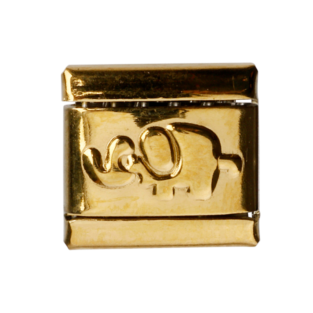 Elefant i guld led, 1 cm, rustfrit stål, vandfast