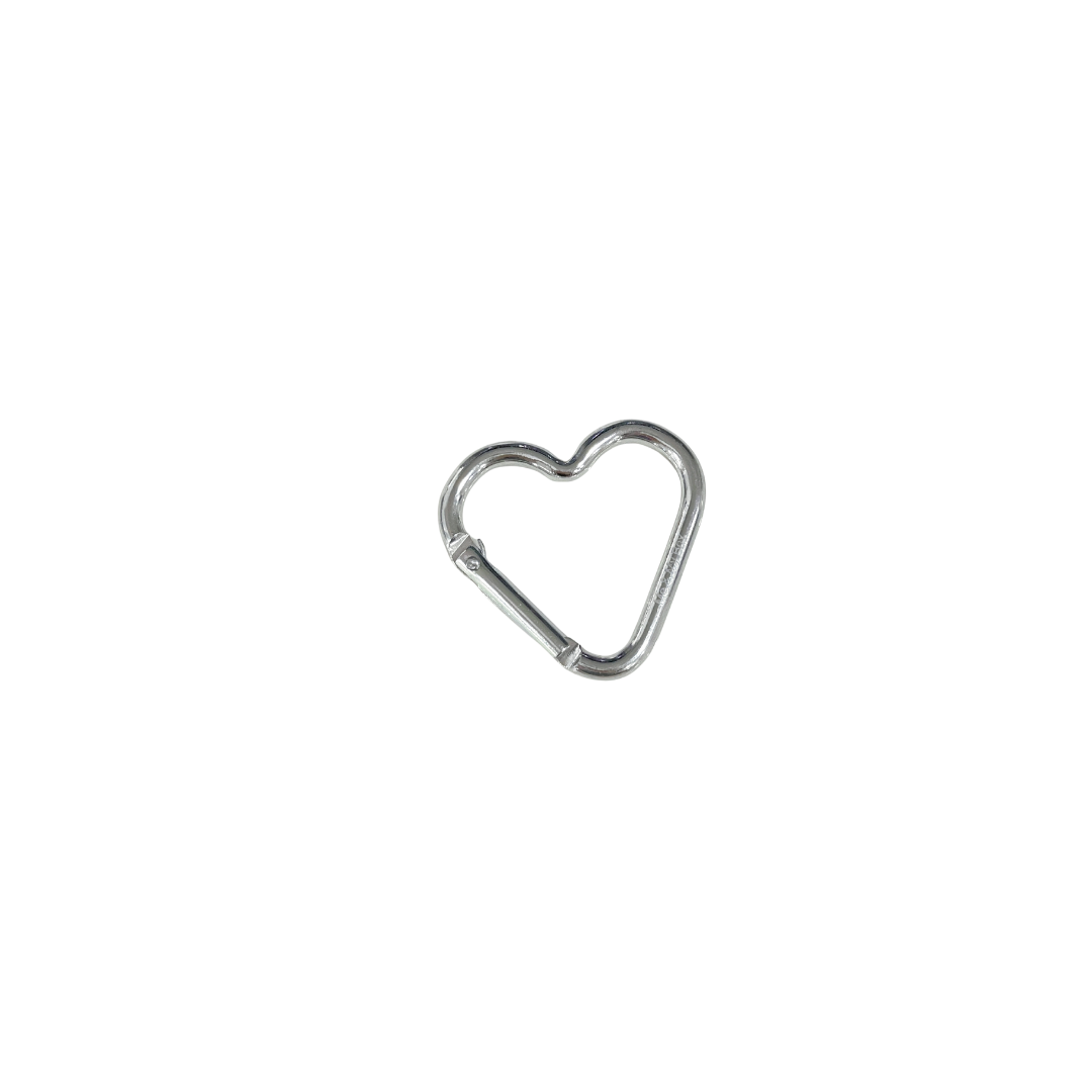 Lås, hjerteform, sølvfarvet, 4 cm