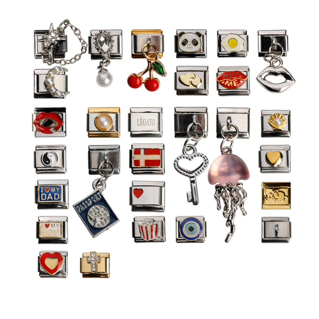 Légato armbånd med ikoniske led, rustfrit stål, vandfast, 18+2 led