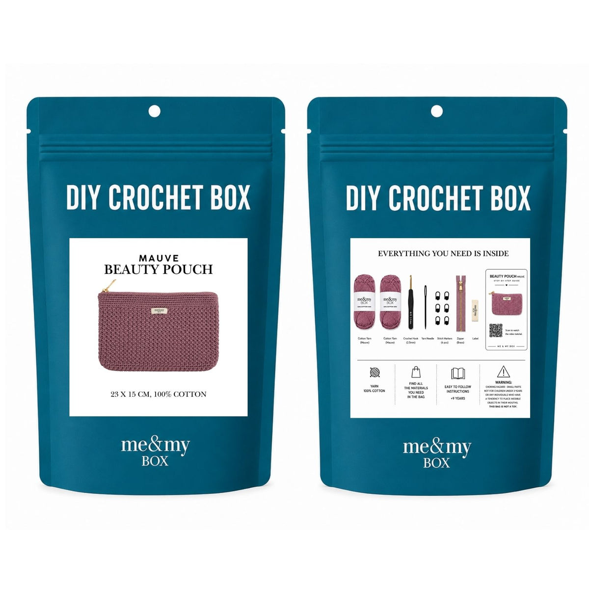 Toilettaske, mauve, Diy hækle box