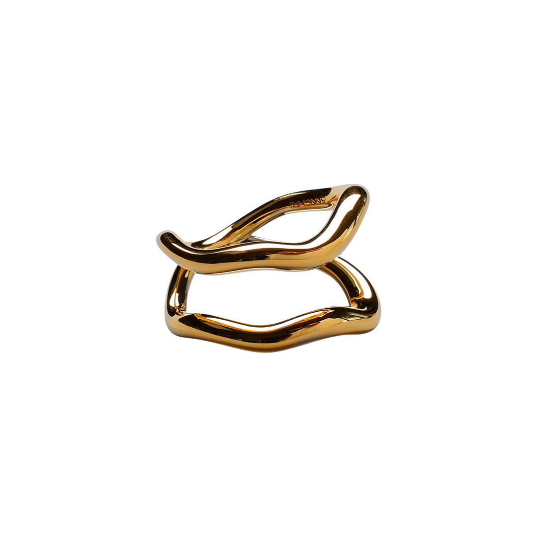Runway Dobbel Ring, 18K guldbelagt