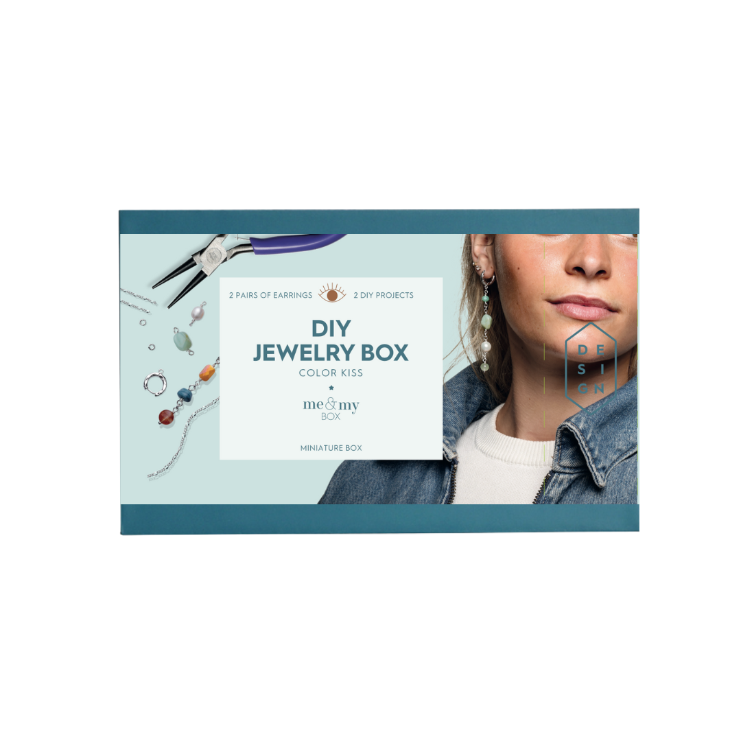 Color Kiss Box - 2 par øreringe, sølvbelagt