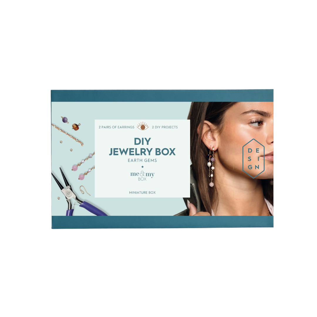 Earth Gems Box - 2 par øreringe, guldbelagt