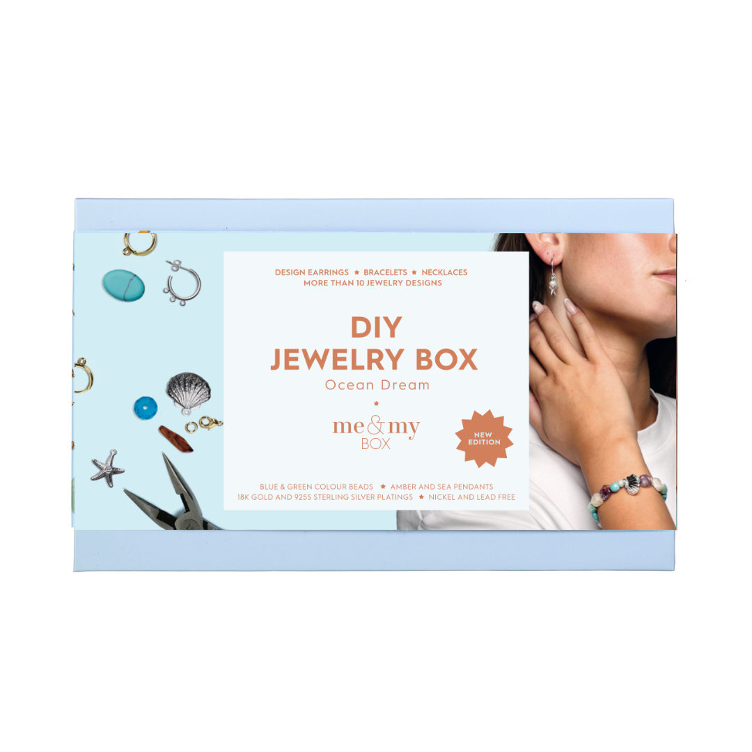 Ocean Dream Box No. 2 - Green and blue pearls and special designed sea pendants