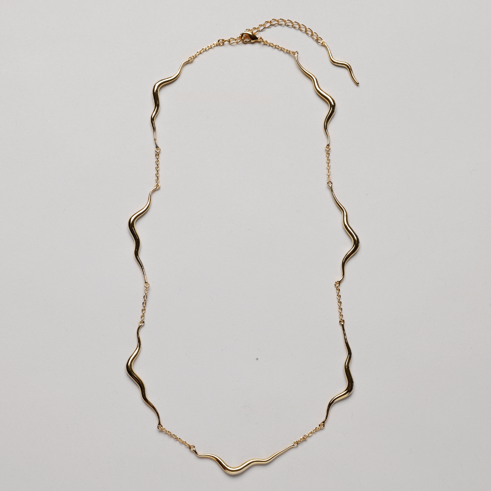 Ripple Necklace, 18K Goldplated, 45 CM + 5 Cm extender