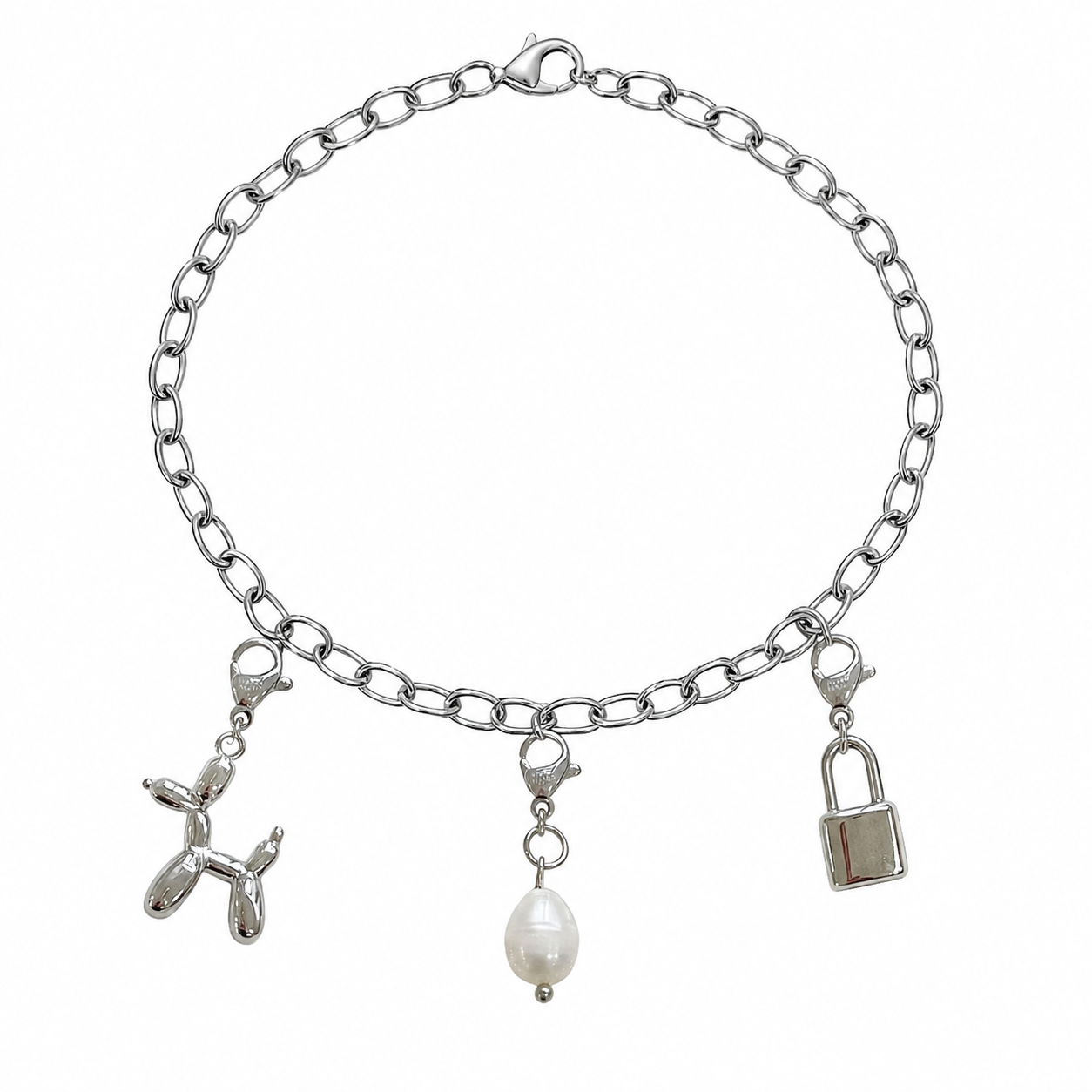 Oval ledkæde, fås som halskæde og armbånd - 925S Sterling sølvbelagt